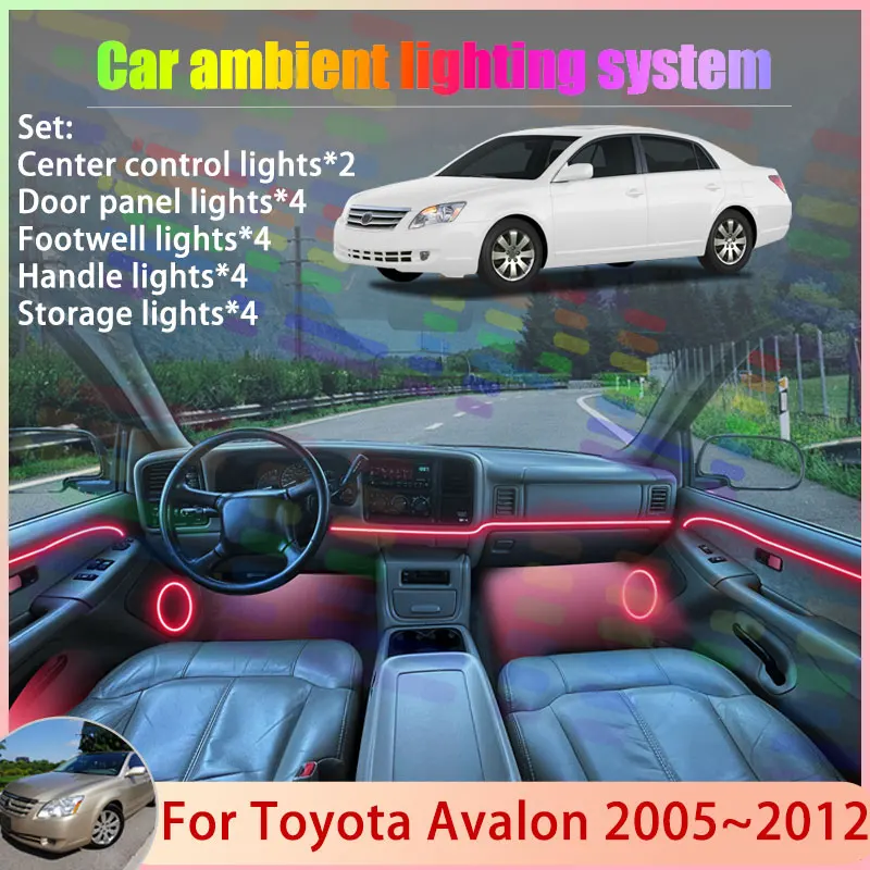 

Для Toyota Avalon MK3 XX30 2005 ~ 2012 2006 2007 2/18 в 1 автомобильный атмосферный светильник RGB абажур ансамбль стример атмосферный набор