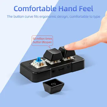 MK321BT 3 Tuşlu Mini Özel Tasarım Klavye, Mekanik Mavi Anahtarlı, USB+BT Çift Modlu, Ofis, Oyun ve Multimedya Klavyesi 10 best sales Mavi anahtarlı klavye - №8