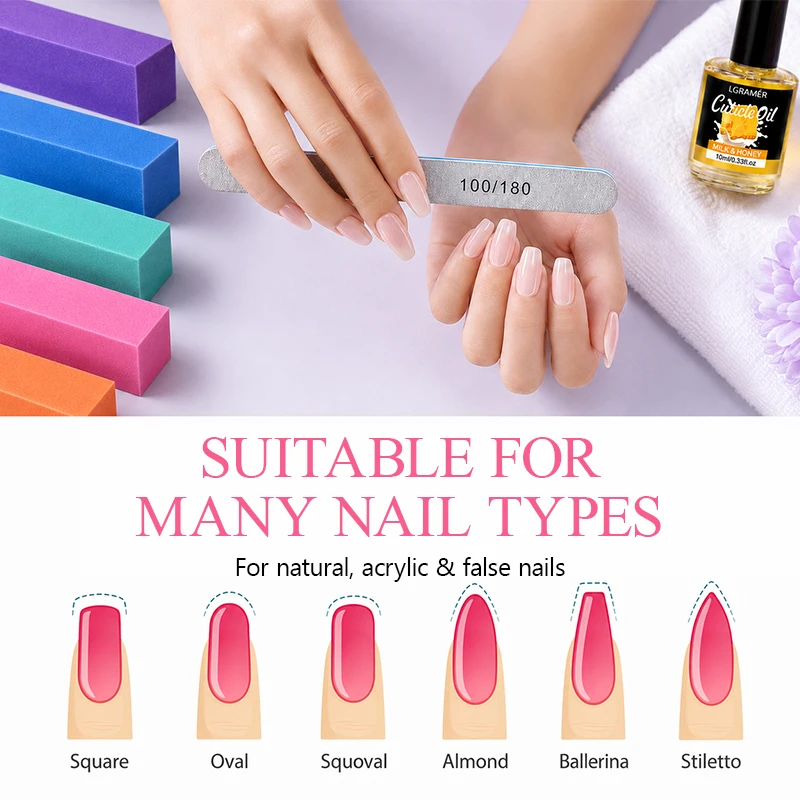 13pcs All-in-One Nail Manicure Set Includes Nail File Nail Buffer Block Nourishing Cuticle Oil Portable Nail Polishing Care Tool