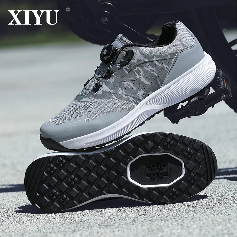 

XIYU Men's Cycling Shoes Autumn Three-color Flat Road Race Self-locking Outdoor Cycling Lightweight Casual Shoes Large Size 47#
