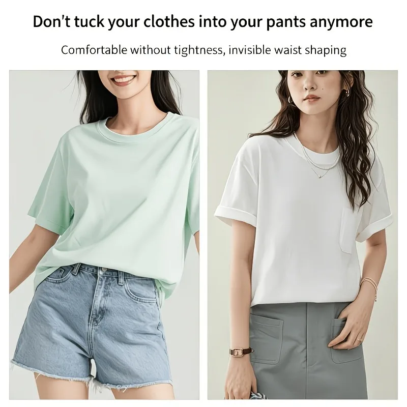 Fine lace binding belt, invisible button extender for adjustable clothing length, T-shirt dress, shirt pants, no-string adjuster view 4