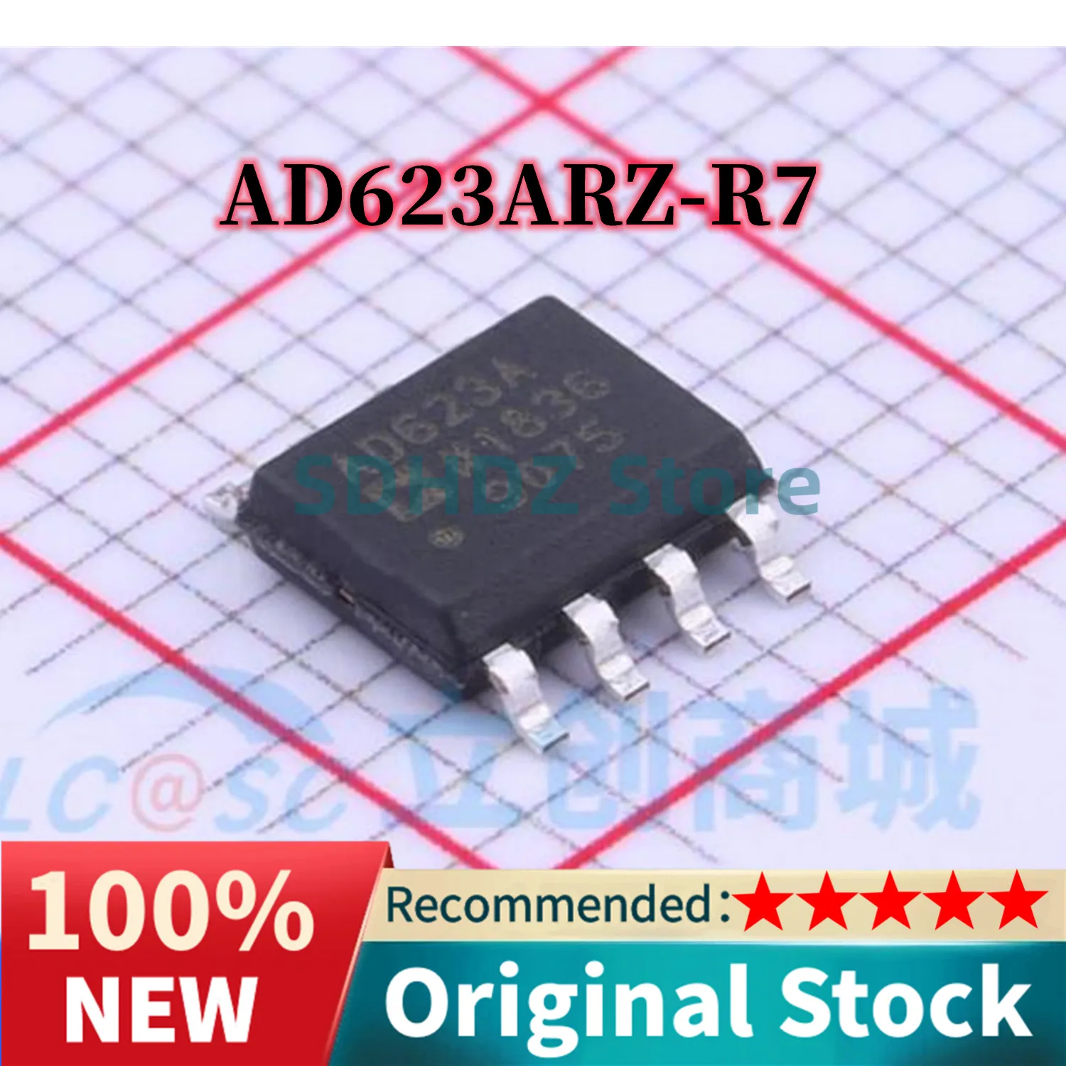 1-100pcs/Lot New Original AD623ARZ AD623 Linear Amplifiers AD623ARZ-R7 INST AMP 1 CIRCUIT 8SOIC