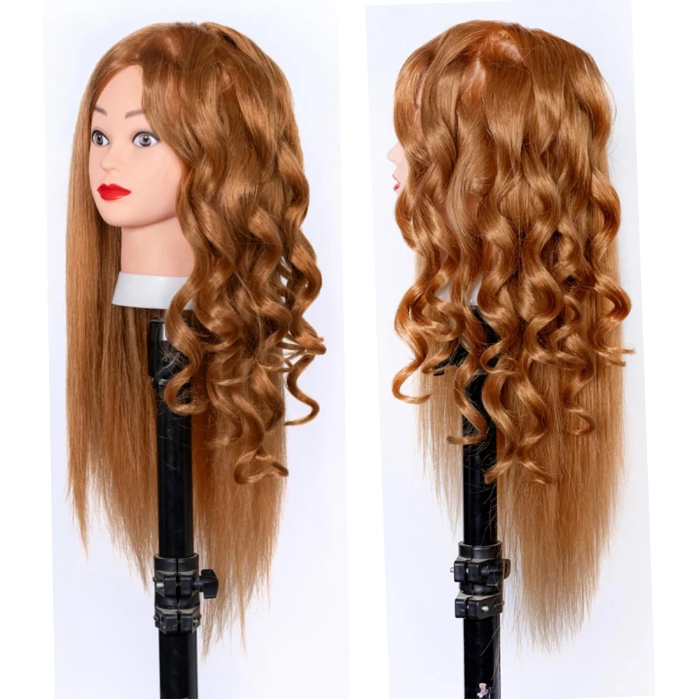 26 inch Long Mannequin Head with 85%Real Human Hair,Training Head with Hair, Doll Head for Hair Styling,Cosmetology Manikin Head