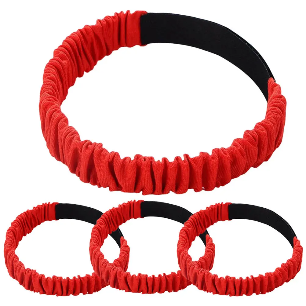 4Pcs Three Legged Race Bands Bright Color Elastic Straps Wear Resistant Parent Child Interaction Field Day Training Bands