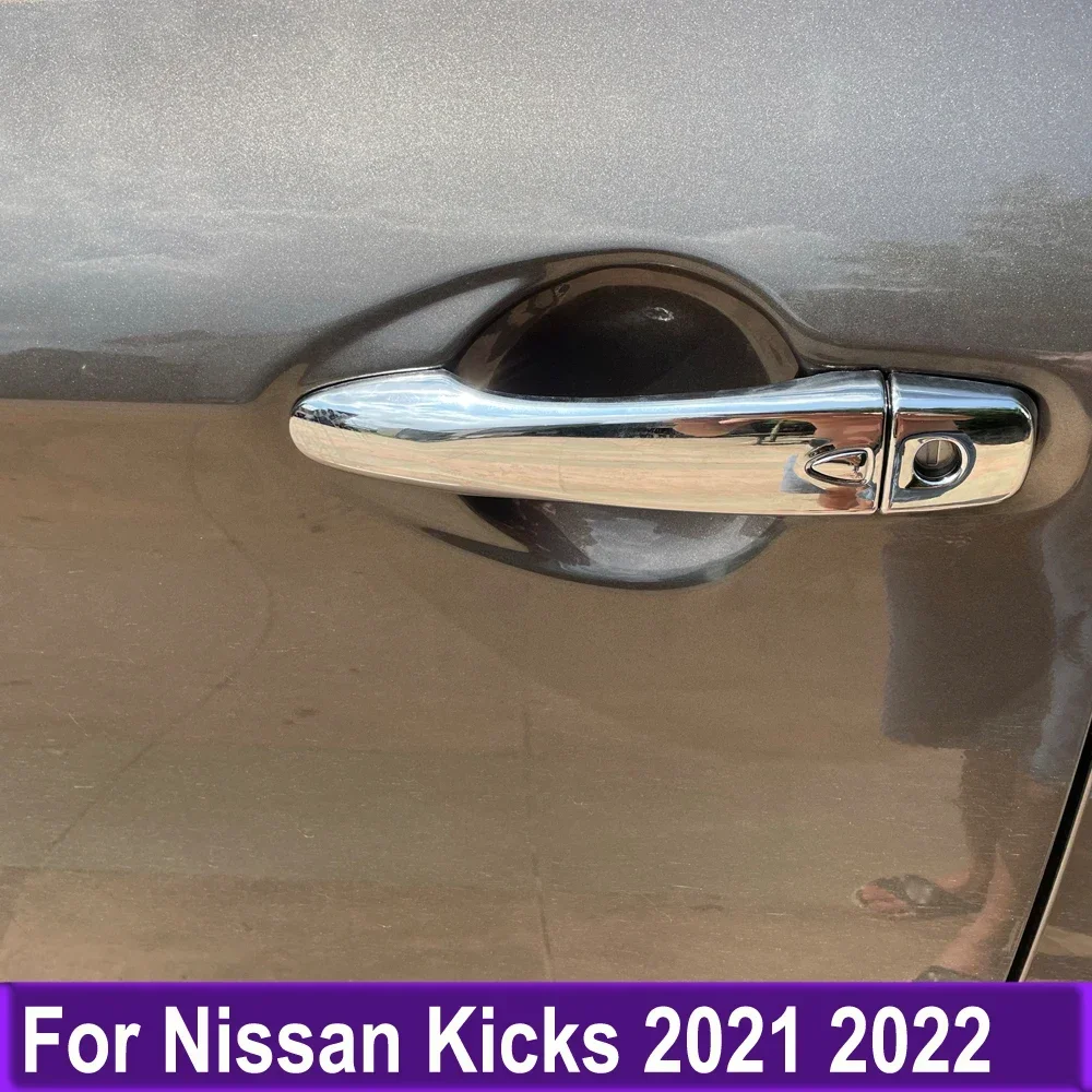 

Car-styling Sticker Chrome Door Handle Covers Exterior Accessories Handle Trim For Nissan Kicks 2021 2022
