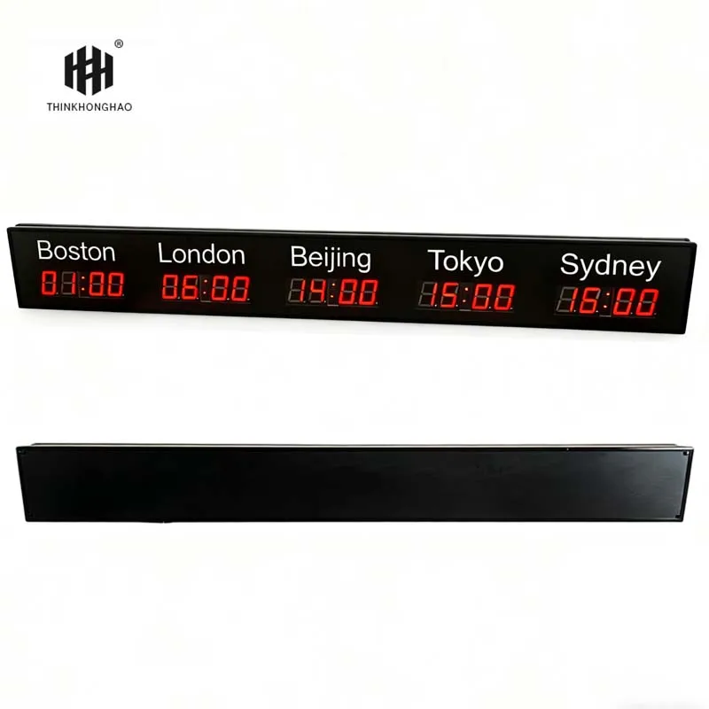 LED Digital Display World Clock Displays 5 Time Zones with GPS Automatic Calibration Time