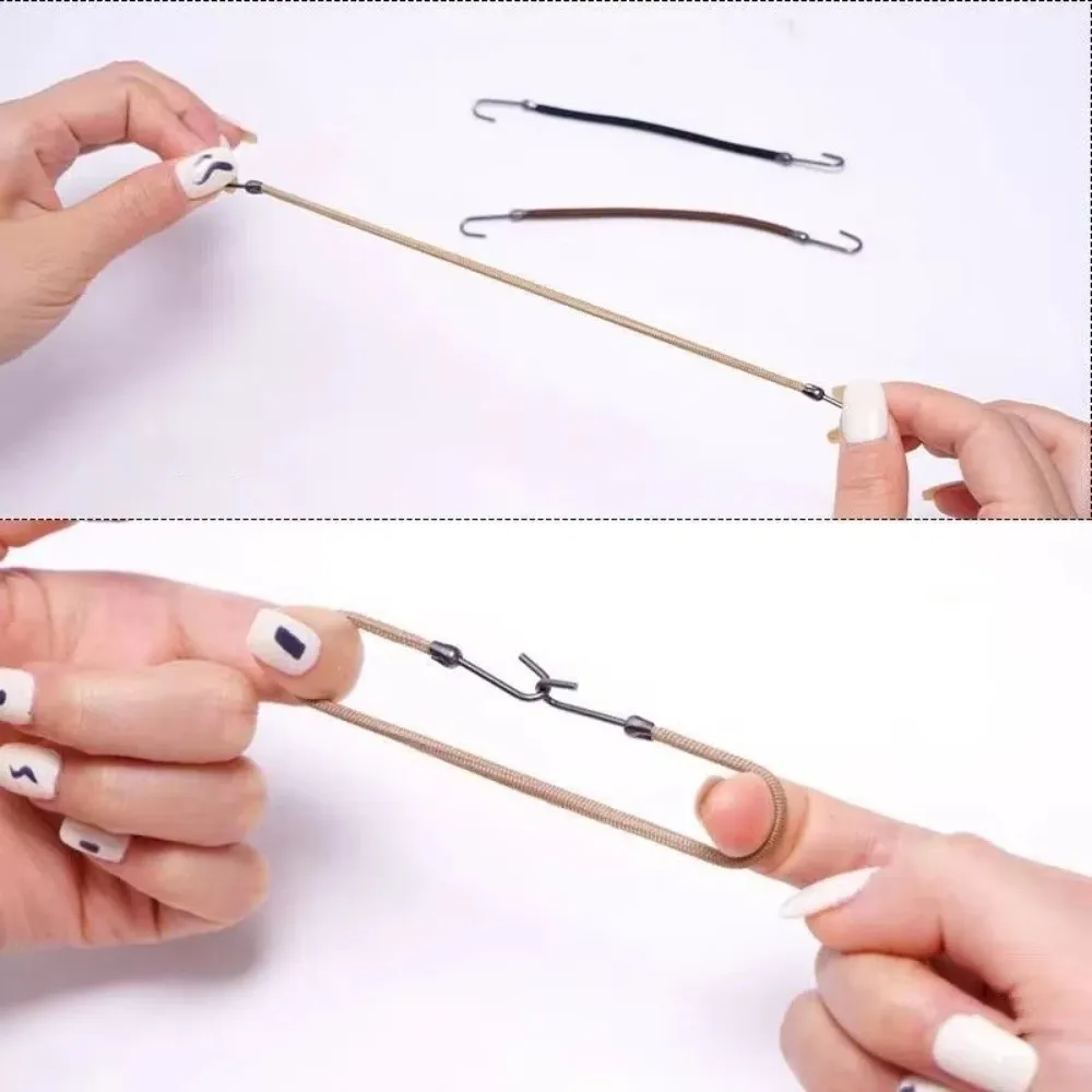 5/10Pcs Rubber Elastic Hook Ponytail Clip High Elastic Design Fixed Rubber Band Double Hooks Hair Bands Coiled Hair Hook