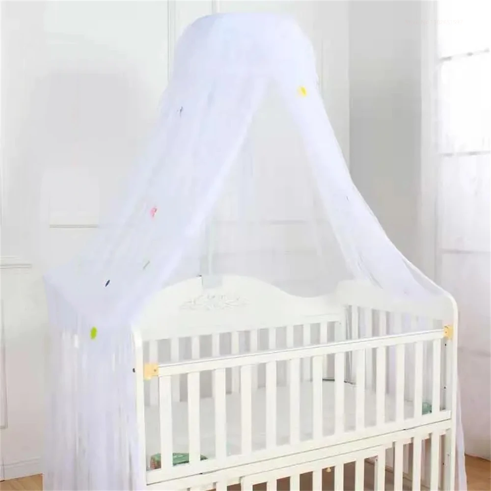 Baby Mosquito Net Mesh Dome Elegant Hung Decor Dome Mosquito Net Tent Star Decoration Newborn Infants Portable Canopy Kids Bed