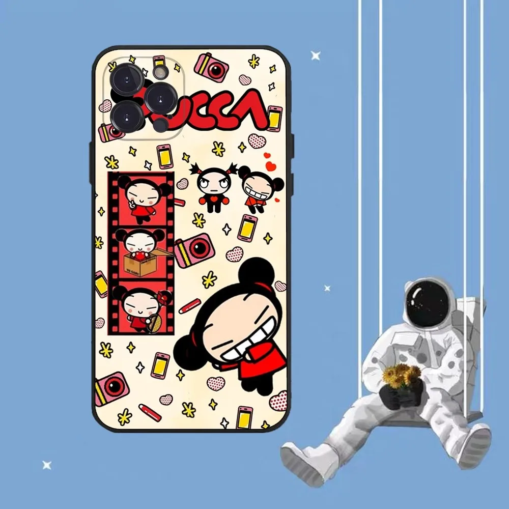 Cute Cartoon Pucca Garu Phone Case For iPhone 15 14 11 12 13 Mini Pro XS Max Cover 6 7 8 Plus X XR SE 2020 Funda Shell