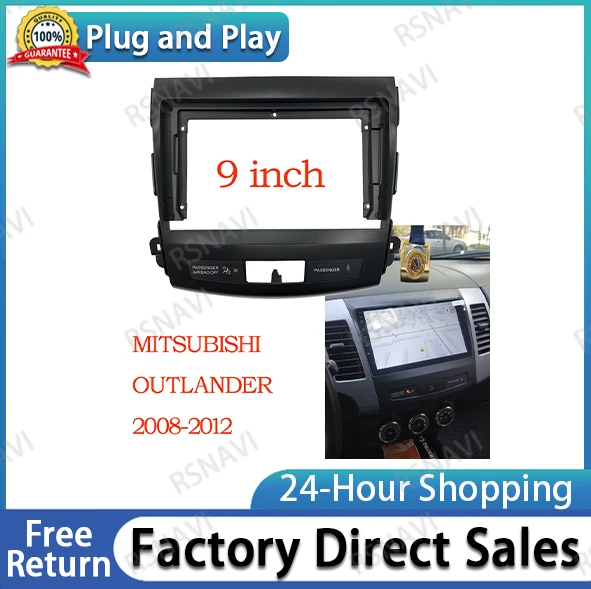 9 Inch Car Radio Installation DVD GPS Mp5 Plastic Facia Panel Frame for Mitsubishi Outlande 2008-2011 Dash Mount Kit