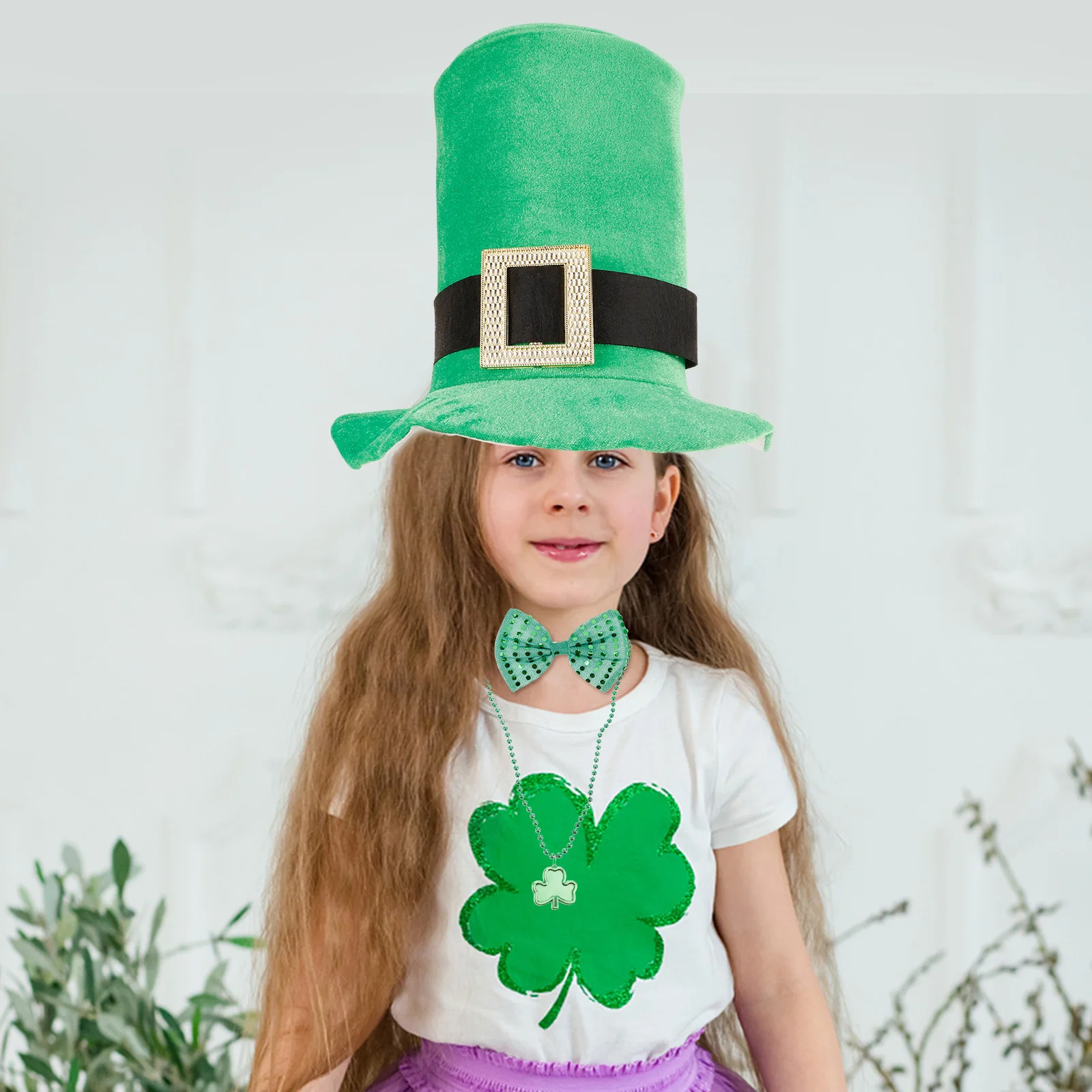 

1 Set St Patrick Costume Accessories Beard Bow Tie Hat Shamrock Glasses Photo Props Irish Decoration Set St Patrick'S Day Party