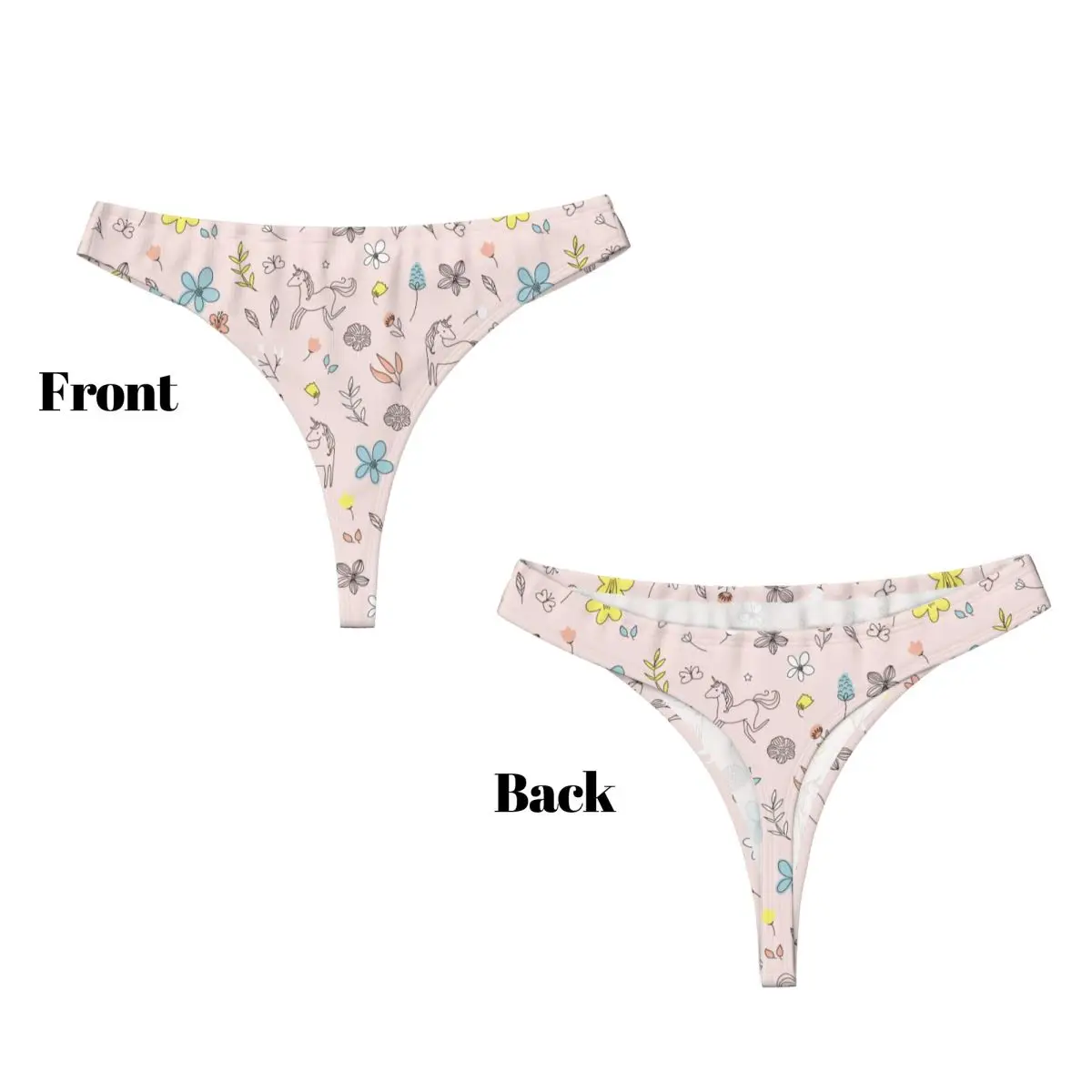 G-String Novelty Low Waist Sexy Cartoon Cute Unicorn Thongs Thong Women Underwear Soft Underpants Women's