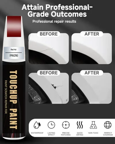 Red Hot(PR6/ZR6) Touch Up Paint Compatible with Chrysler Exact Match 2 in 1 Touch up Paint for Chips and Nicks Repair