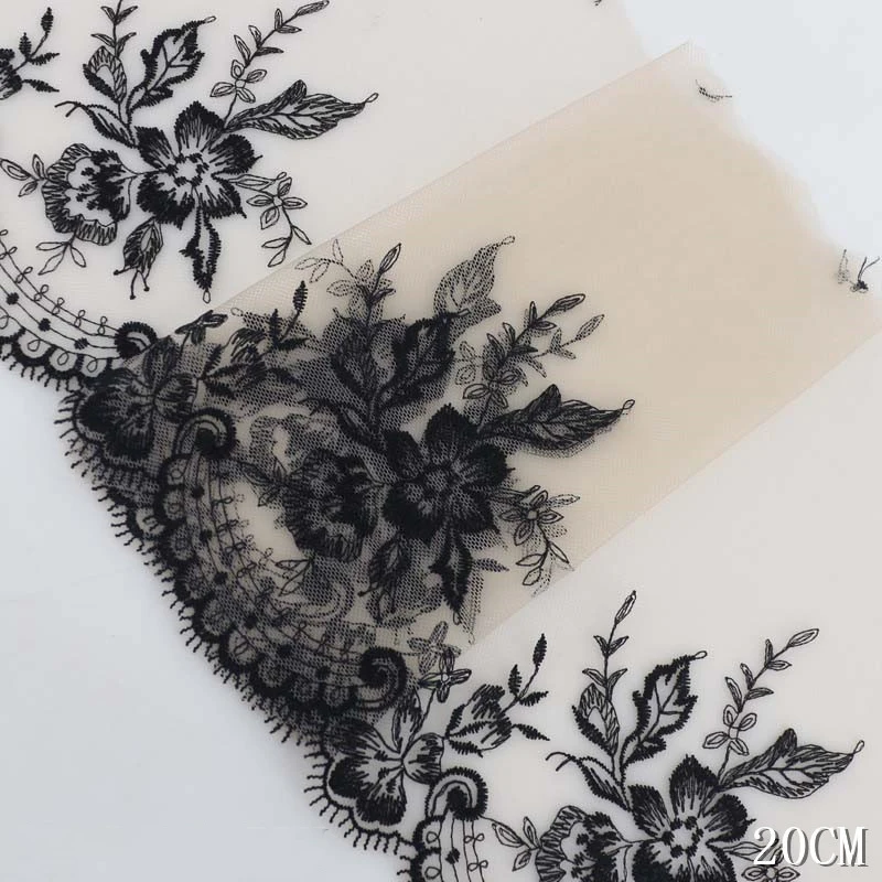 40 Yards Embroidered Tulle Lace DIY Sewing Accessories Embroidery Mesh Eyelash Lace Fabric For Clothing Crafts Needle Work New