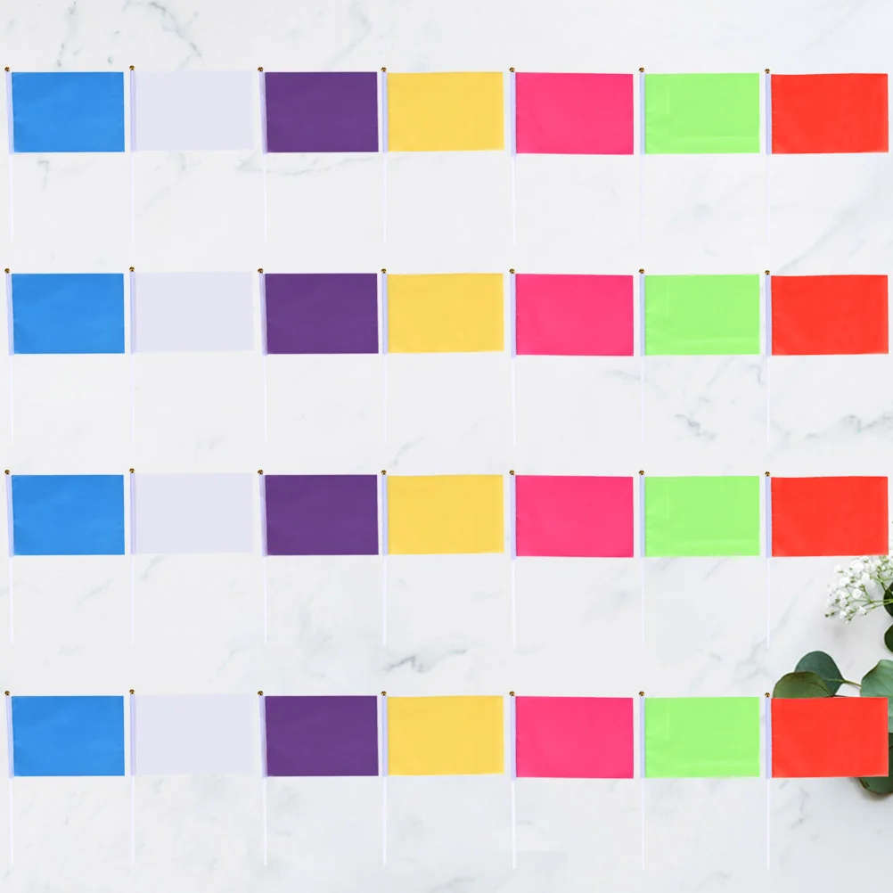 

Hand Held Stick Flags Mini Colored Flags Portable Party Garden Festival Decorations For Parades Sports Clubs Hand