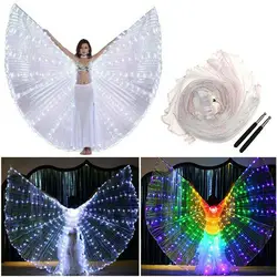 LED Dance Wings com haste telescópica para crianças, criativo brinquedo luminoso, bar de festa, circo barriga show, acessórios traje, adereços desempenho