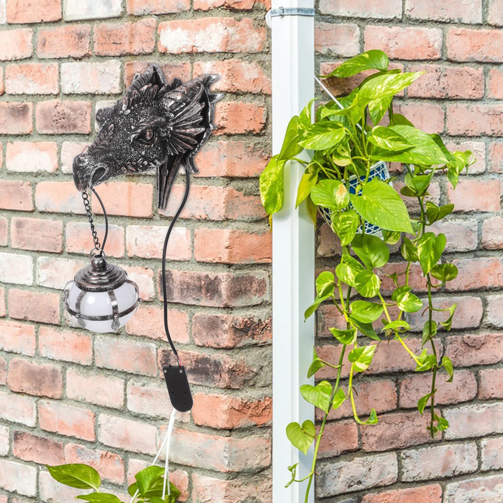 Dragon Wall Lamp Resin Durable Waterproof Night Light Decorative Garden Sculpture Indoor Outdoor Decor Dragon Wall Lamp