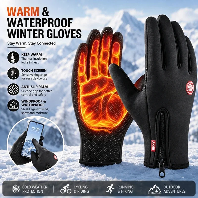 Winter Warm Golves Thermal Screen-touchable Gloves Warm Ski Cycling Gloves For Outdoor Running Driving Riding Sport Glove