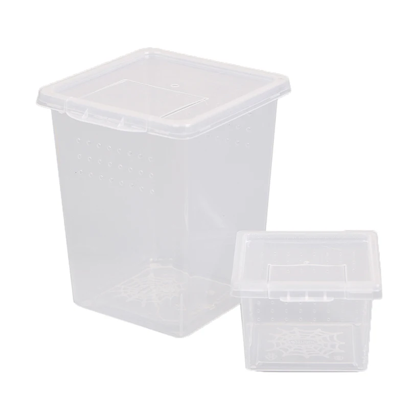 

1pcs Plastic Feeding Acrylic Box Insect Spider Habitat Feeding Box Case Scare Toy Box Container Tank Transport Hatching Tank