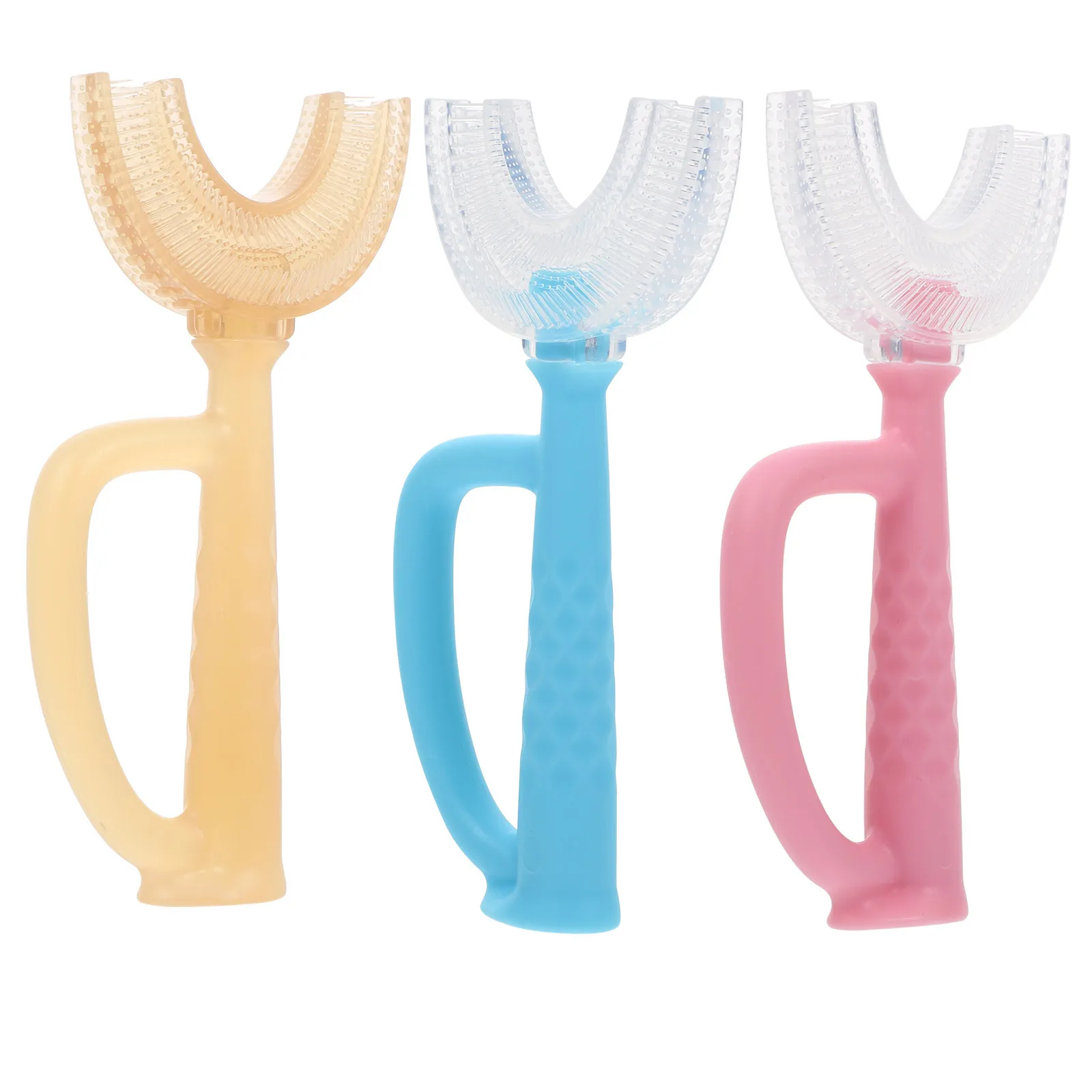 3 قطعة فرشاة أسنان يدوية للأطفال على شكل حرف U للعناية بالفم وتنظيف الأسنان للأطفال وفرشاة أسنان فعالة لتدليك اللثة #3