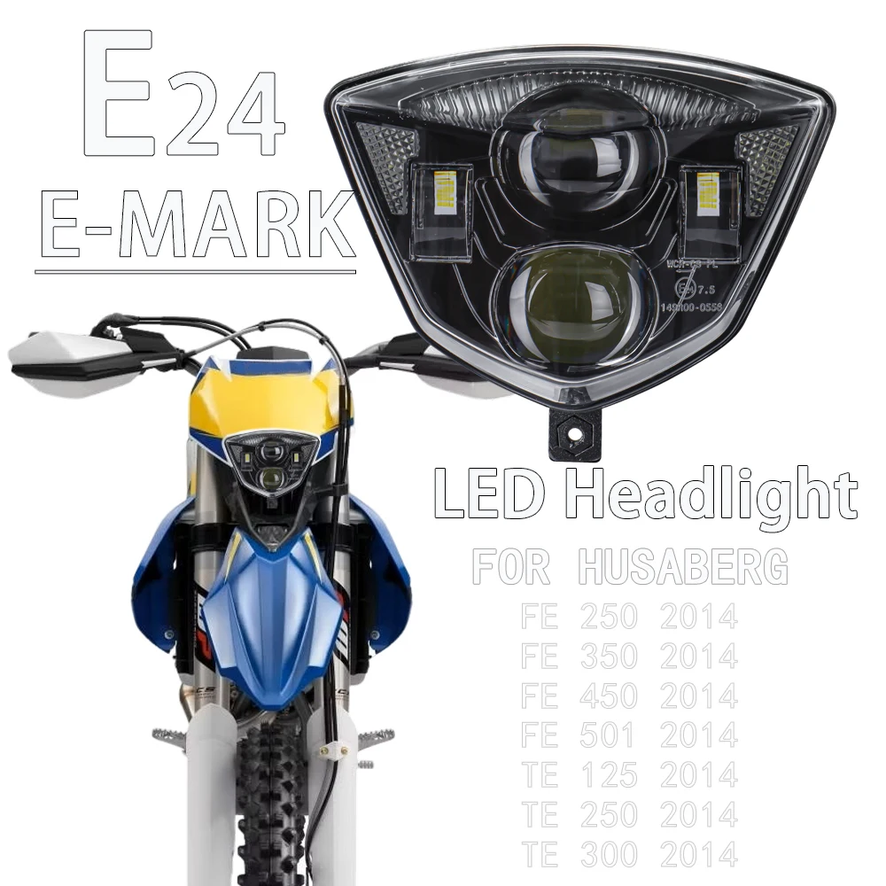LED Headlight Headlamp For Husaberg TE 125 250 300 FS FE 350 390 450 501 570 2009-2014 TE300 FE450 Motorcycle Light Lamp W/ DRL