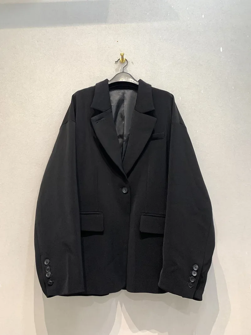 Kuzuwata Notched Collar Long Sleeve Soft Blazers Jackets Single Breasted Simple Coat Women Japanese New Casual Women\'s Jacket