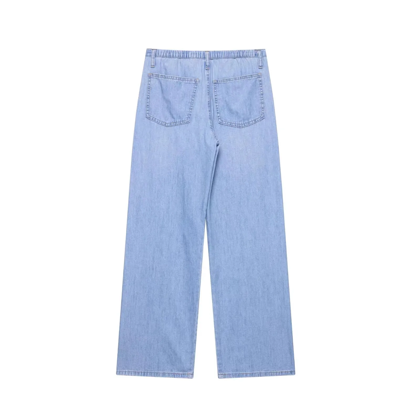 

Summer New Arrival Women's Jeans Simple Versatile Belted Drapey Denim Pants mid Waist Long Trousers for Pear aped Body