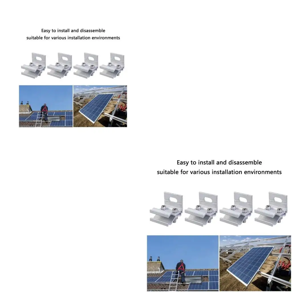  4pcs Multifunction  Solar Panel Fasteners Aluminum Stand for Home & Commercial Use
