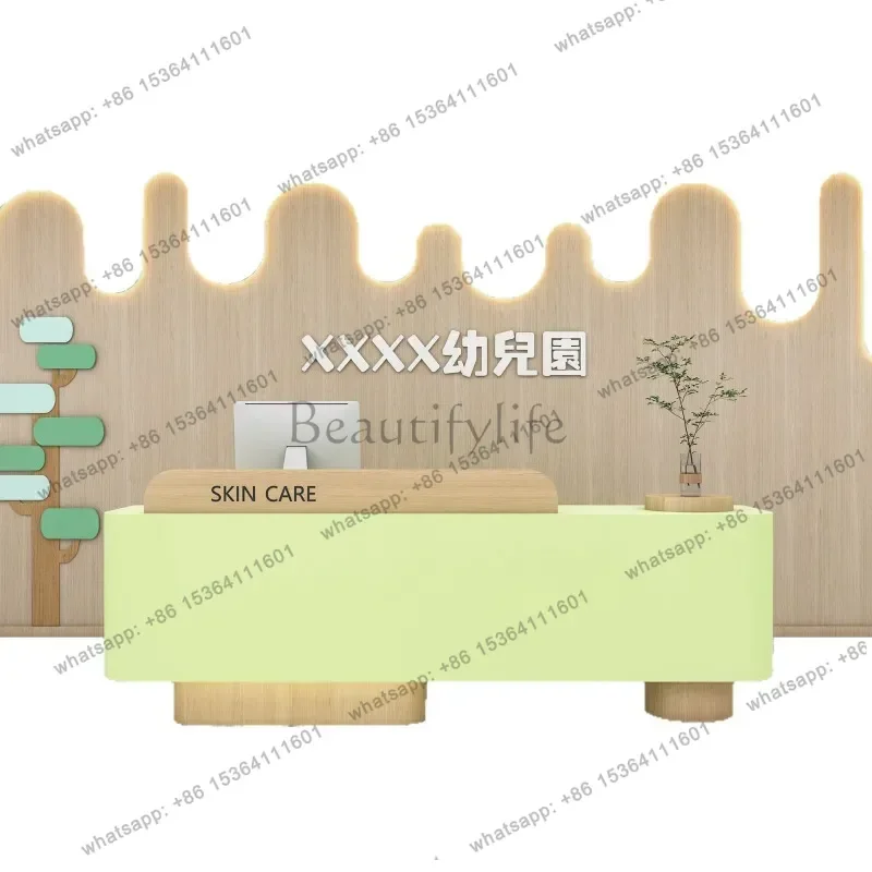Best Sellers Nordic Minimalist Reception Desk Company Front Popular Clothing Store Reception Desk Office Furniture Reception Et