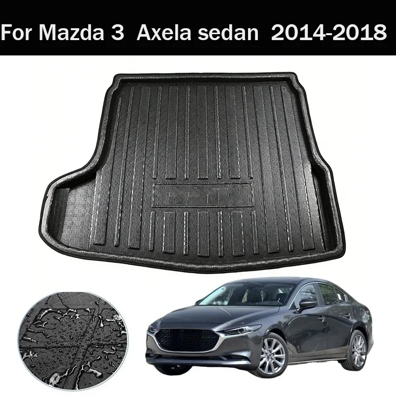 Für Mazda 3 Axela Limousine 2014-2018 Autozubehör Kofferraummatte Kofferraumauskleidung Kofferraumkissen