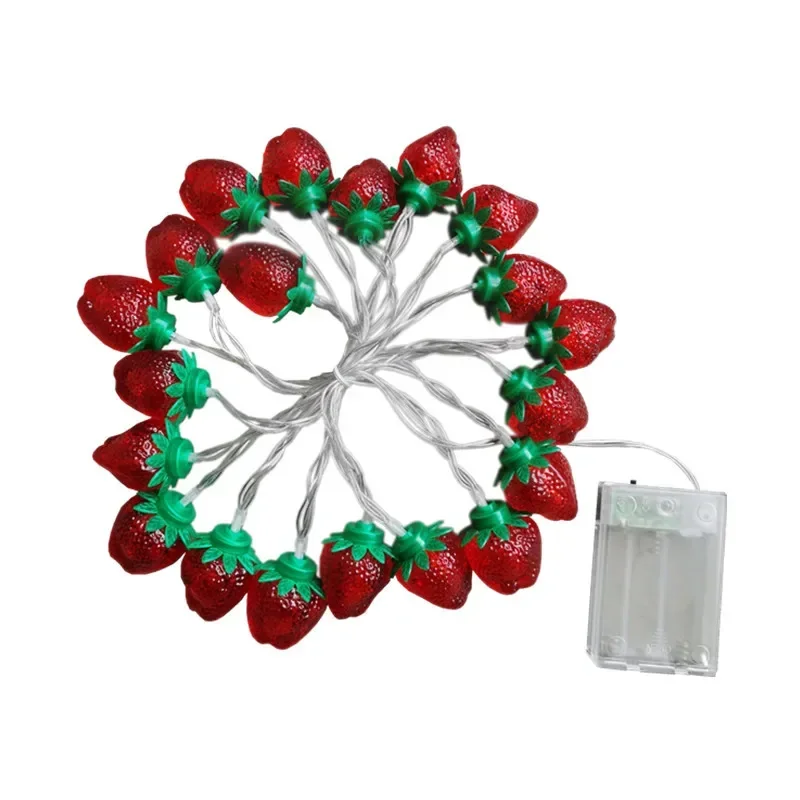 Nice LED Fruit Strawberry Lighting Strings Indoor Atmosphere Lamps Bedroom Decoration