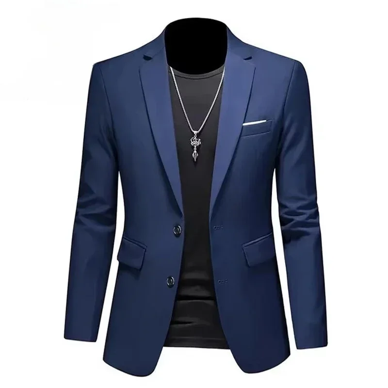 Weiße formelle Jacken für Herren, zwei Knöpfe, langärmelig, koreanische Herrenanzugjacken, Bürokleidung, Hochzeitsblazer – Detail 3