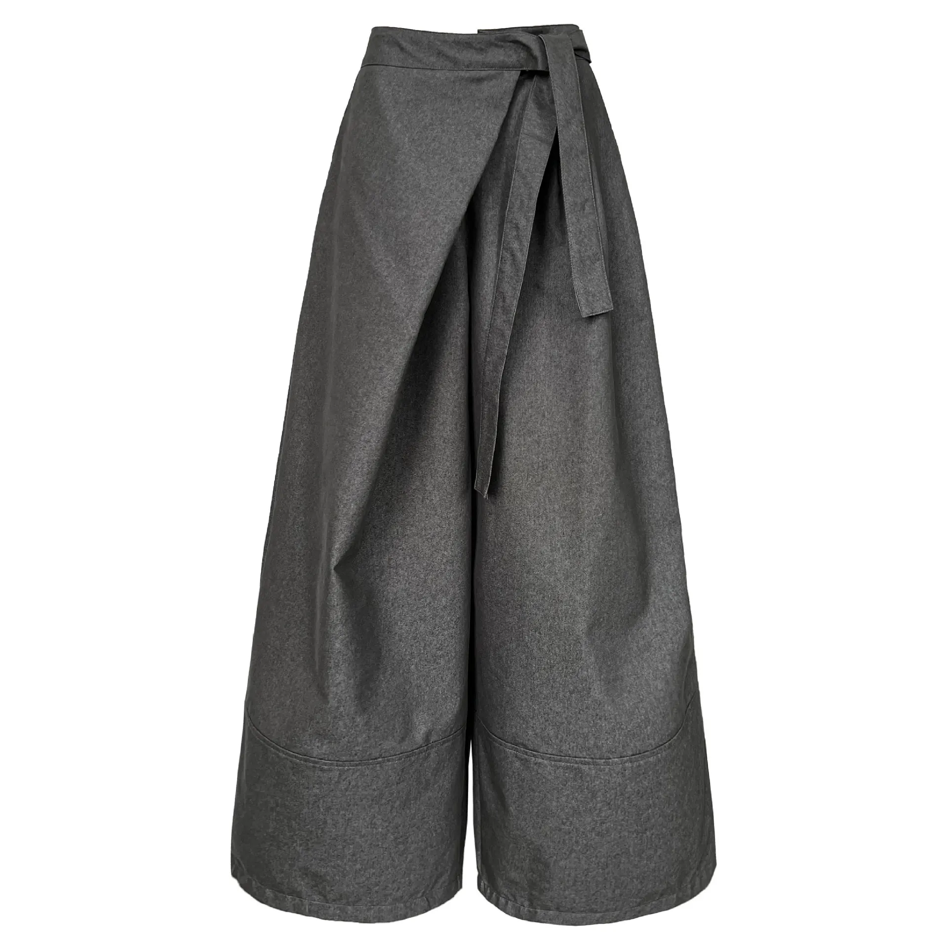 Pantaloni a gamba larga a vita alta asimmetrici con cinturino da donna 25 Autunno Nuovi pantaloni da pendolare dimagranti copricostume