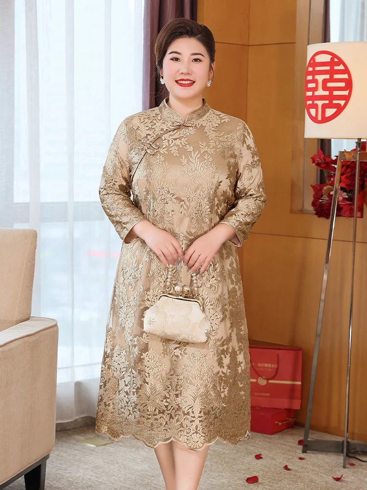 

plus Size New Chinese Sle Wedding Dr Autumn Faion Retro Modified Marriage Ceremony Dr for plus Size Women