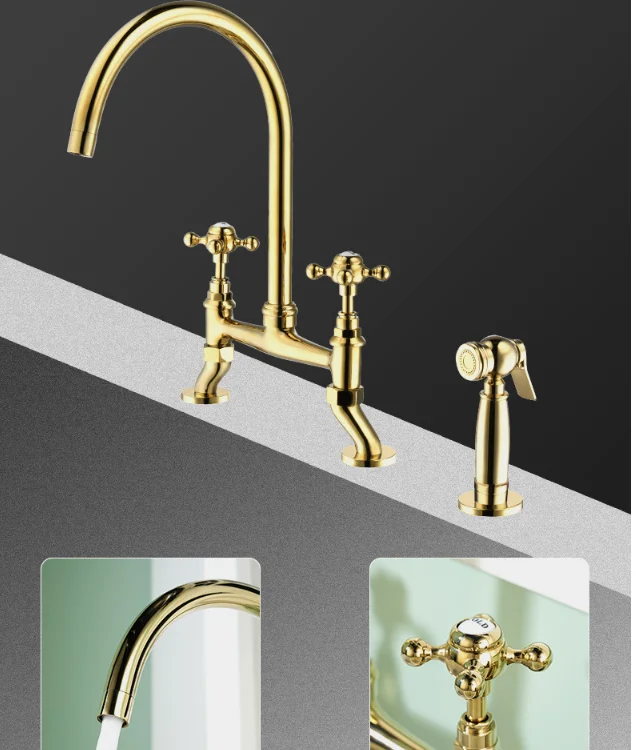 Original brand newUnlacquered Brass Kitchen Faucet Solid Brass 8