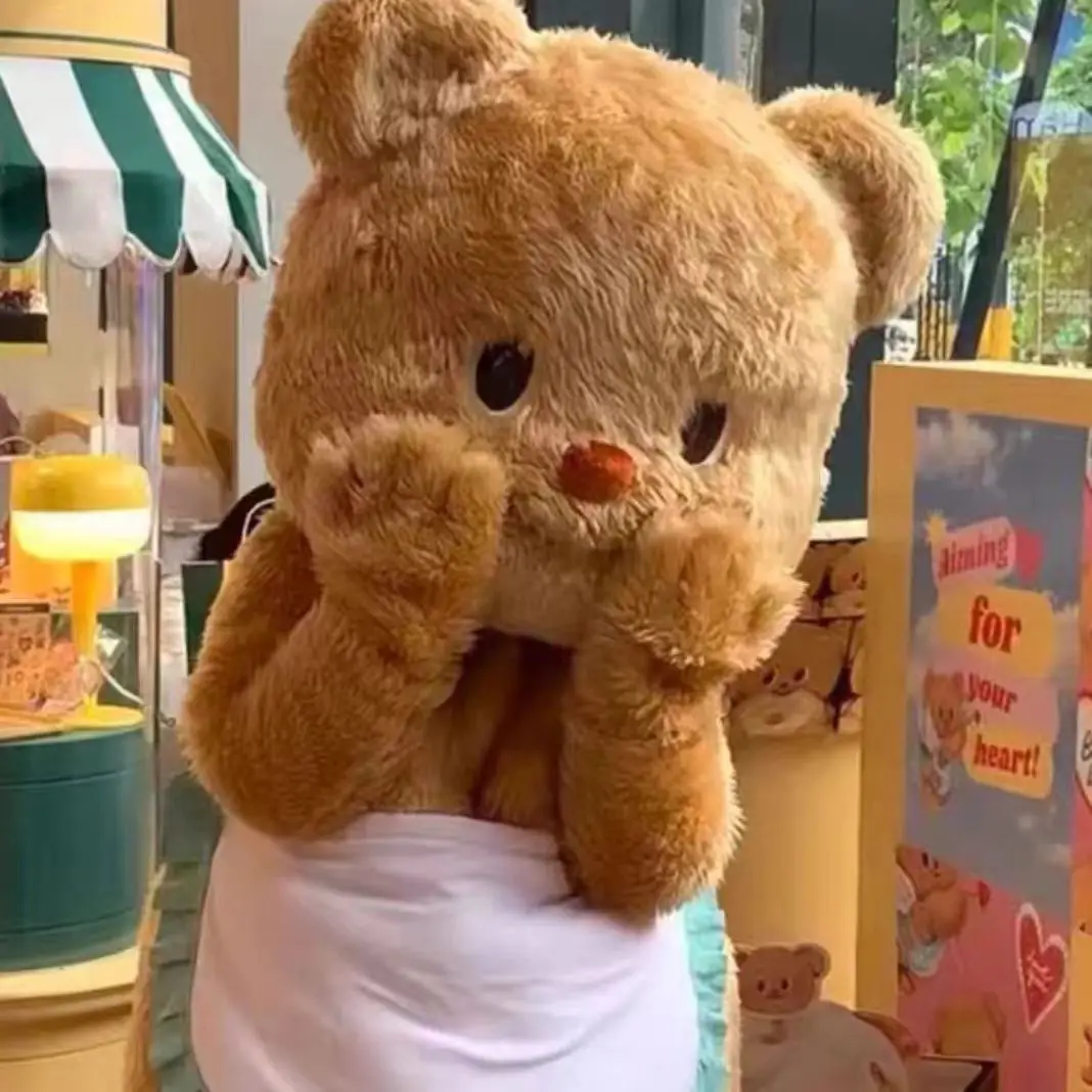 Costume della mascotte dell'orso di burro Costume della mascotte dell'orsacchiotto adulto Vestito operato Halloween Festa di Natale Eventi di carnevale Abbigliamento per adulti