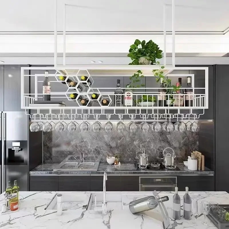 Value for money Bar Red Wine Glass Rack Hanging Wine Cabinet With Lamp Decoration Wine Creative Upside