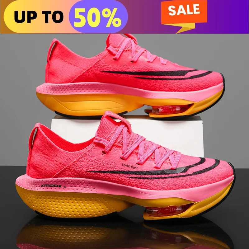 جديد ماراثون وسادة هوائية عادية الرجال الرياضة احذية الجري تنفس خفيفة الوزن المرأة مريح رياضي المدرب أحذية رياضية