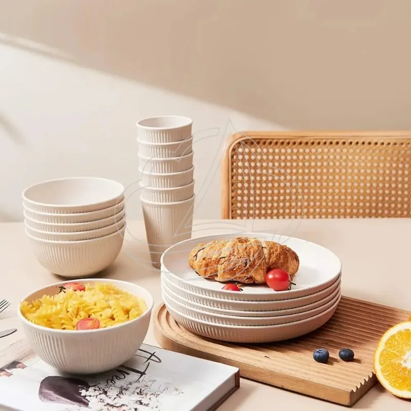 Shatterproof  Tableware Set, Plates Bowls Cups for Home Outdoor