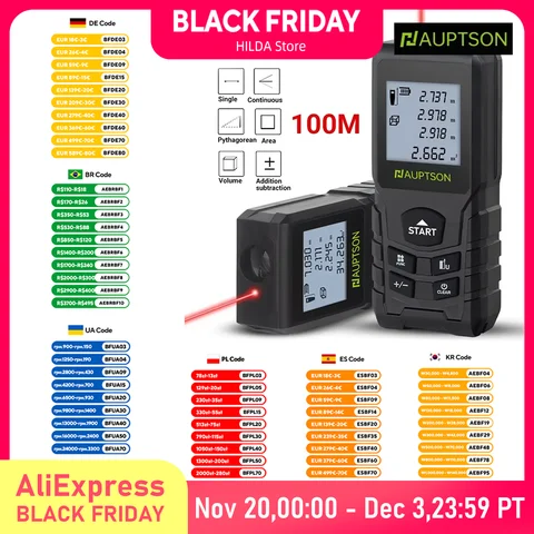 HAUPTSON 70/100M Laser Rangefinder Distance Meter Rangefinder Laser Tape Range Finder Building