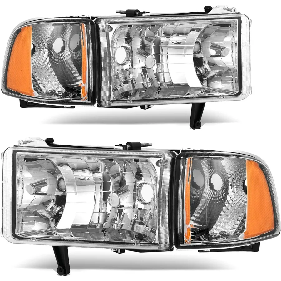 

Headlights Assembly Compatible with 1994-2001 Dodge Ram 1500/1994 1995 1996 1997 1998 1999 2000 2001 2002 Dodge Ram 2500 3500 Re