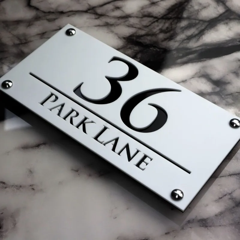 

Custom Made Double Layer Acrylic Engraved Hollow Door Signs Hotel Room Number Office Department Mall Floor Indicator