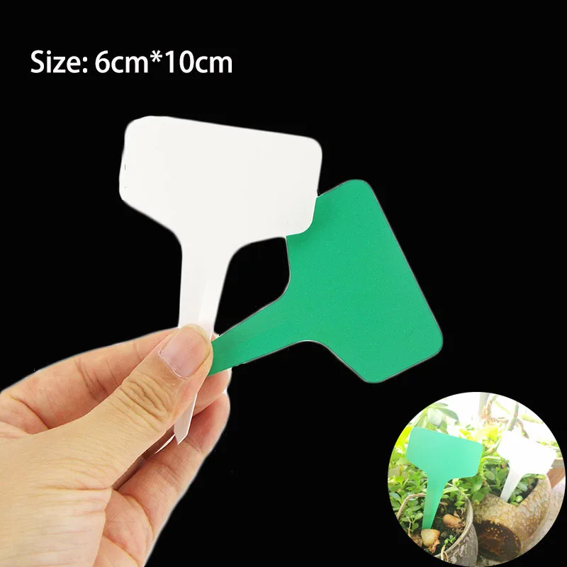 100pcs Plant Tag T Type Plant Markers Label Nursery Pots GardenTool  for Plant Flower Pot Vegetable Tray Sign Card Decoration C2