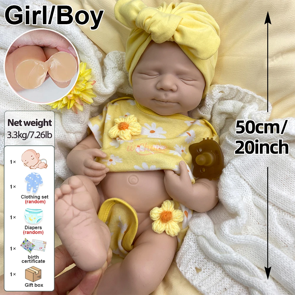 20 Zoll Pascale Silikon Reborn Baby Doll bemalt/unbemalte Haut lebensechte waschbare Neugeborene Mädchen/Junge handgemachte 3D Reborn Künstler