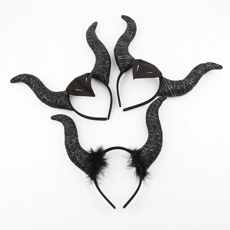 Disney Maleficent creative horns Hairbands Halloween cosplay props Women Hair Hoop Bands Headband Girls Accessories Headdress