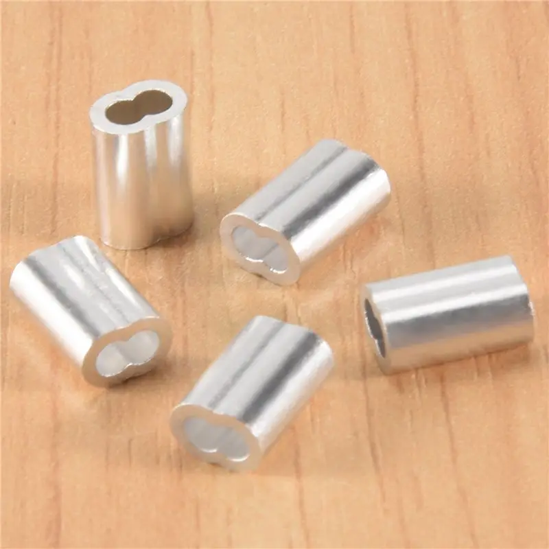 HITL 200PCS 1/16 Inch Cable Ferrule Set Aluminum Alloy Crimping Loop Sleeve for Wire Rope