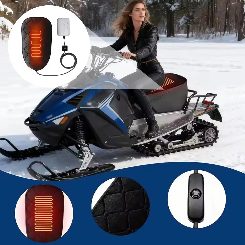 Motorcycle Heated Seat Cushion 10s Rapid Heating With Resistance Accessory Winter WireMotorcycles Heating Riding Warmth Sco Z0O5