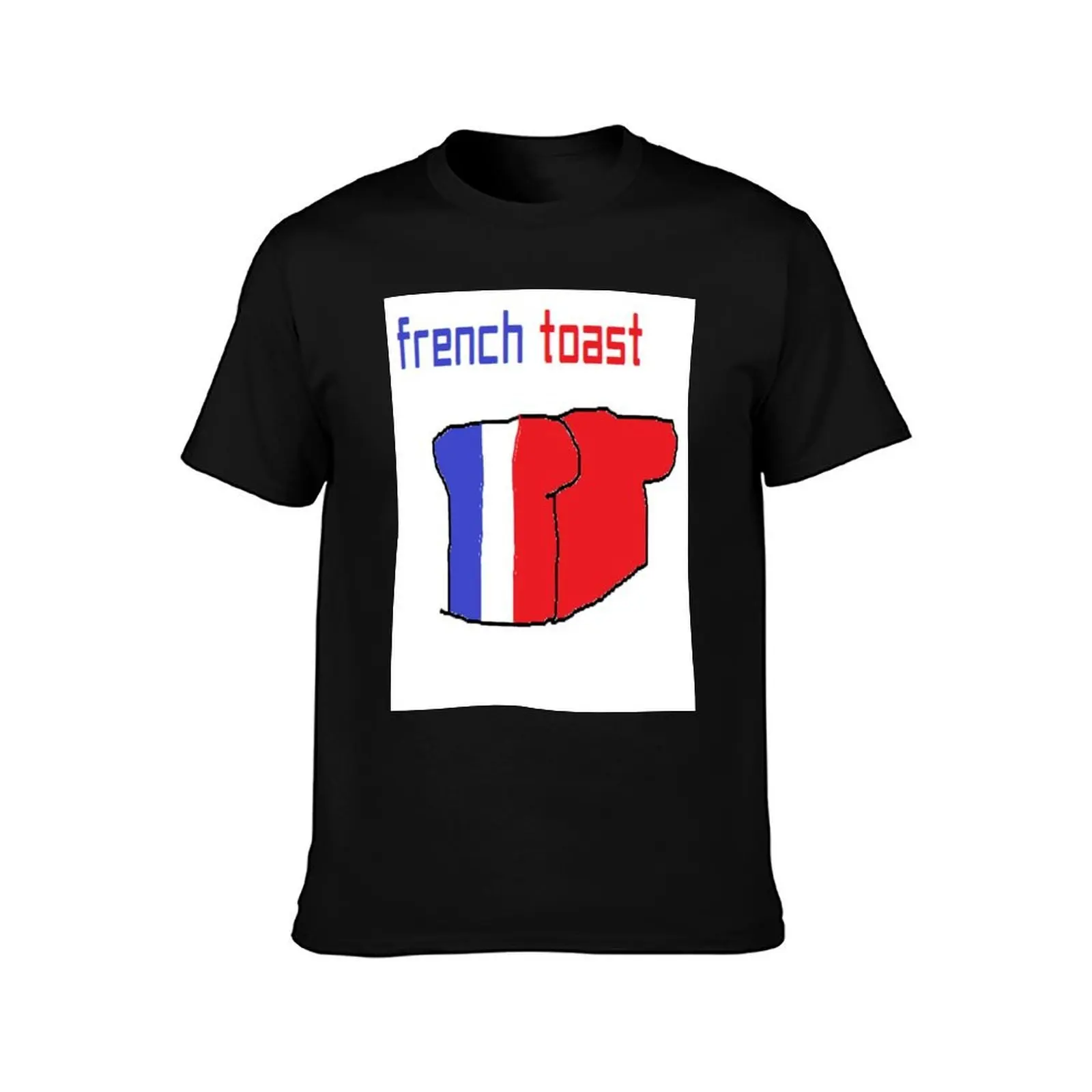 french toast T-Shirt, Summer Casual Cotton Tee, Oversized Streetwear Tops, Vintage Graphic Print, Loose Fit Short Sleeve