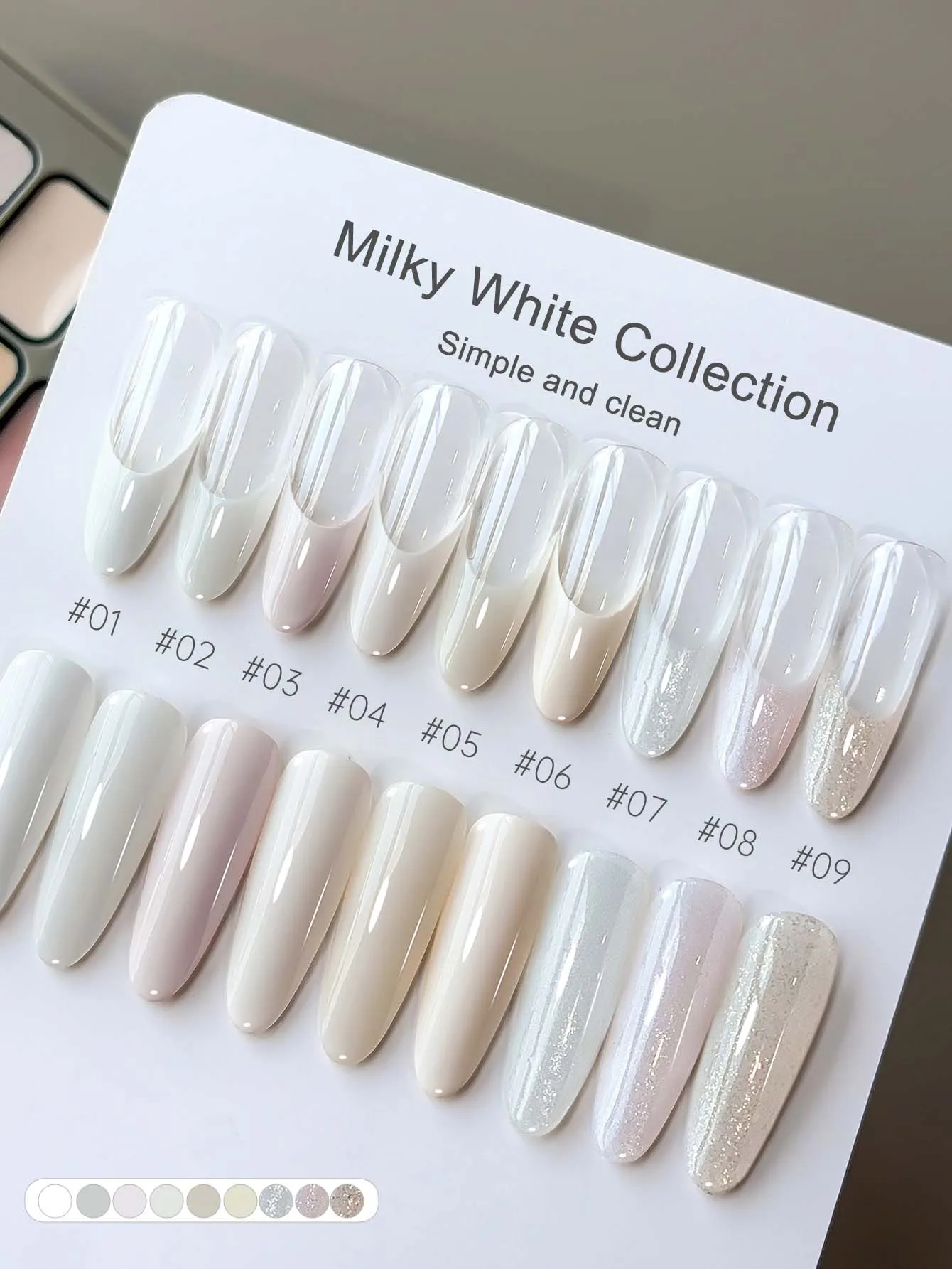 

Milky White Collection 9 colors Gel smudges high saturation semi-solid nail polish glue nail salon for special use