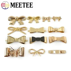 10Pcs Bowknot Metal Buckles Shoes Decorative Clasps Bag Clothes Leather Luggage Label Tags DIY Sewing Hardware Craft Accessories